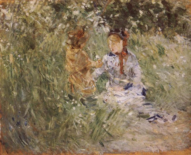 Berthe Morisot Mother and her son in the garden